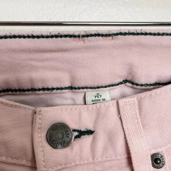 L.L.Bean Womens 2 Petites Pink Beanflex Skinny Leg Coolmax Jeans - Picture 6 of 12